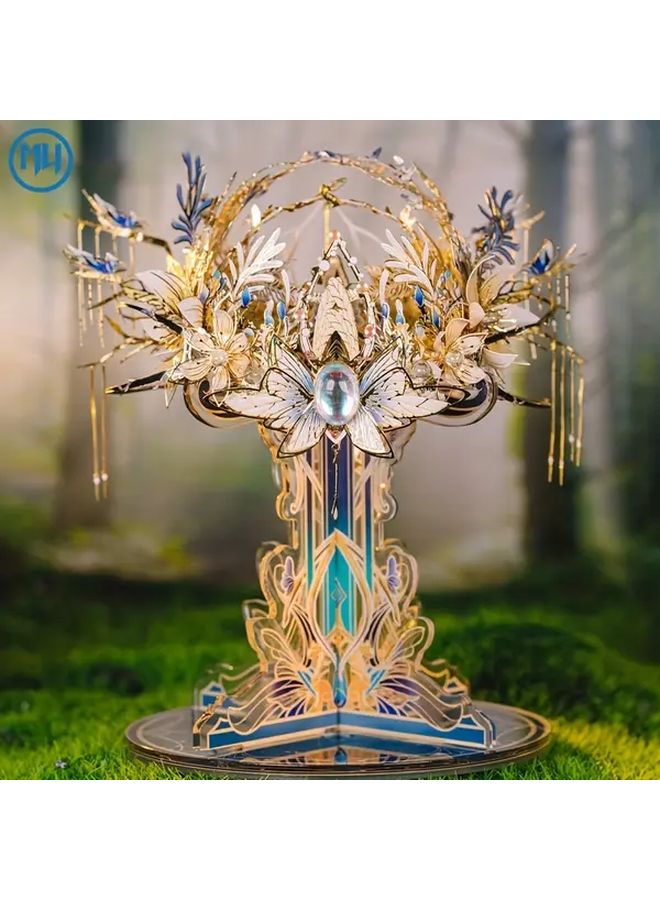 Elf Castle 3D Metal Puzzle Kit DIY Miniature Model Set With Stand For Adults Gift - Image 3